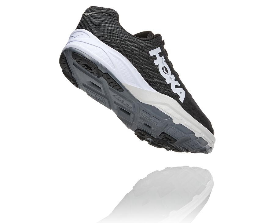 Running Shoes Mens - Hoka One One EVO Carbon Rocket - Black/White - JTVOBEU-67